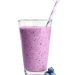 tasty blueberry smoothie in glass on white background